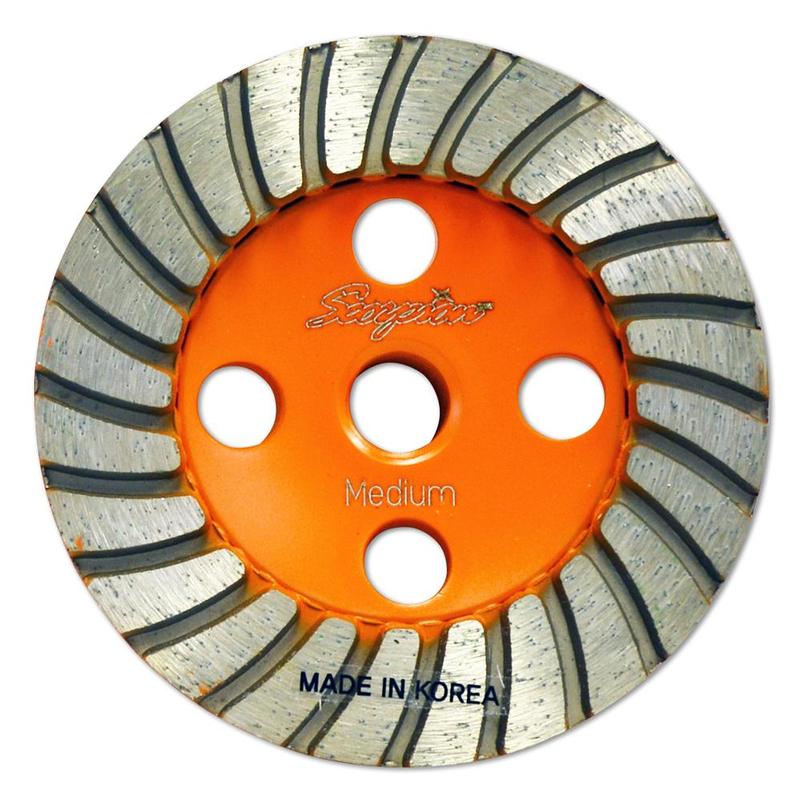 Scorpion Turbo Dry Diamond Cup Wheel, 4", Medium
