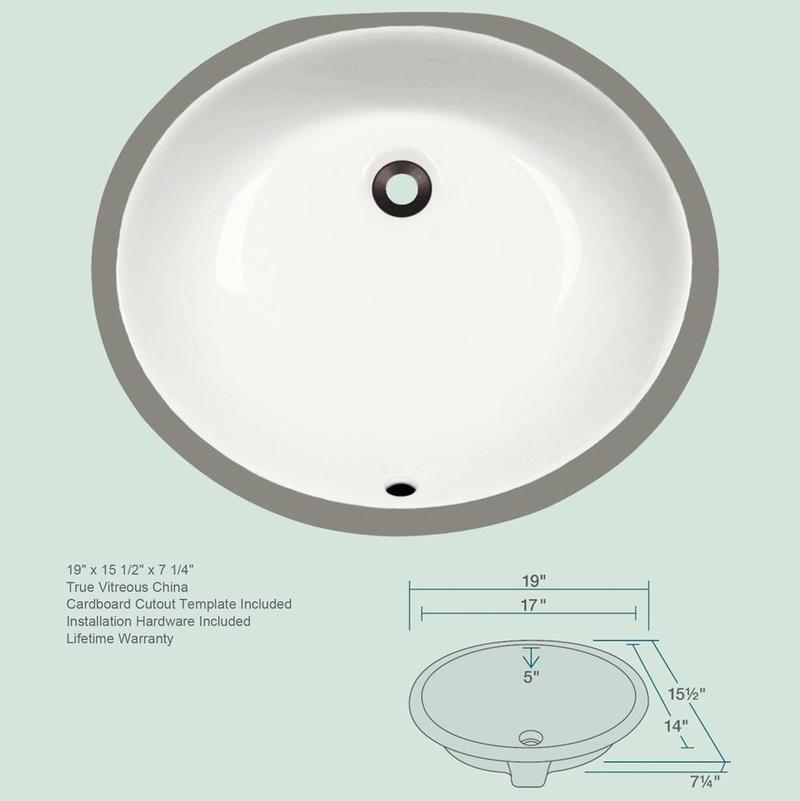 Valle Undermount Porcelain Sink Vanity Bisque 7-1/4in Deep