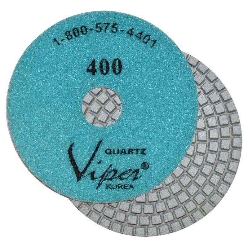 Viper 7-Step Quartz Diamond Wet Polishing Pad, 4", 400 Grit