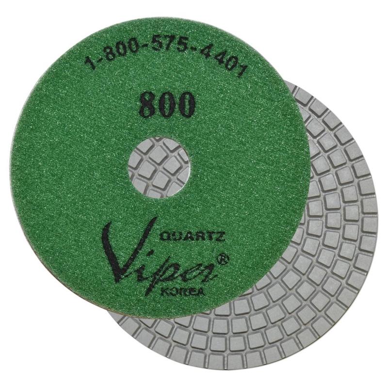 Viper 7-Step Quartz Diamond Wet Polishing Pad, 4", 800 Grit