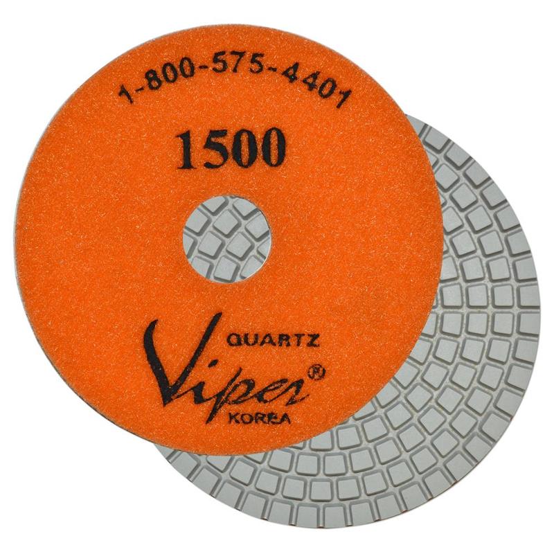 Viper 7-Step Quartz Diamond Wet Polishing Pad, 4", 1500 Grit