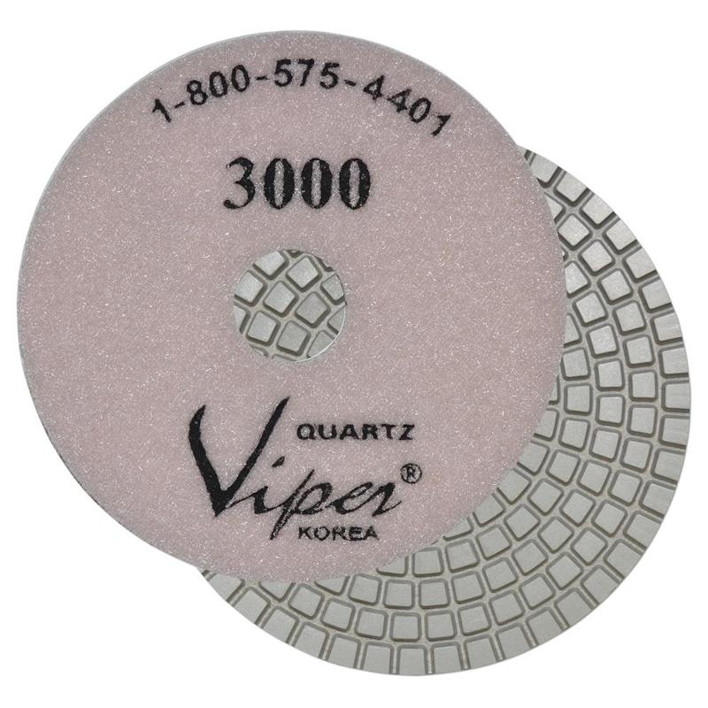 Viper 7-Step Quartz Diamond Wet Polishing Pad, 4", 3000 Grit