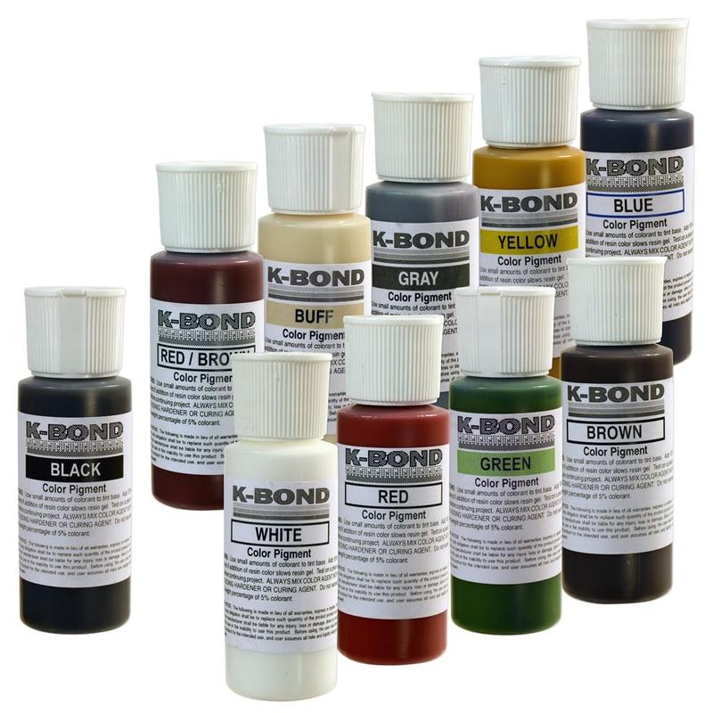 K-Bond Polyester Adhesives 10 Color Pastes Kit, 2 Oz. Squeeze Bottles