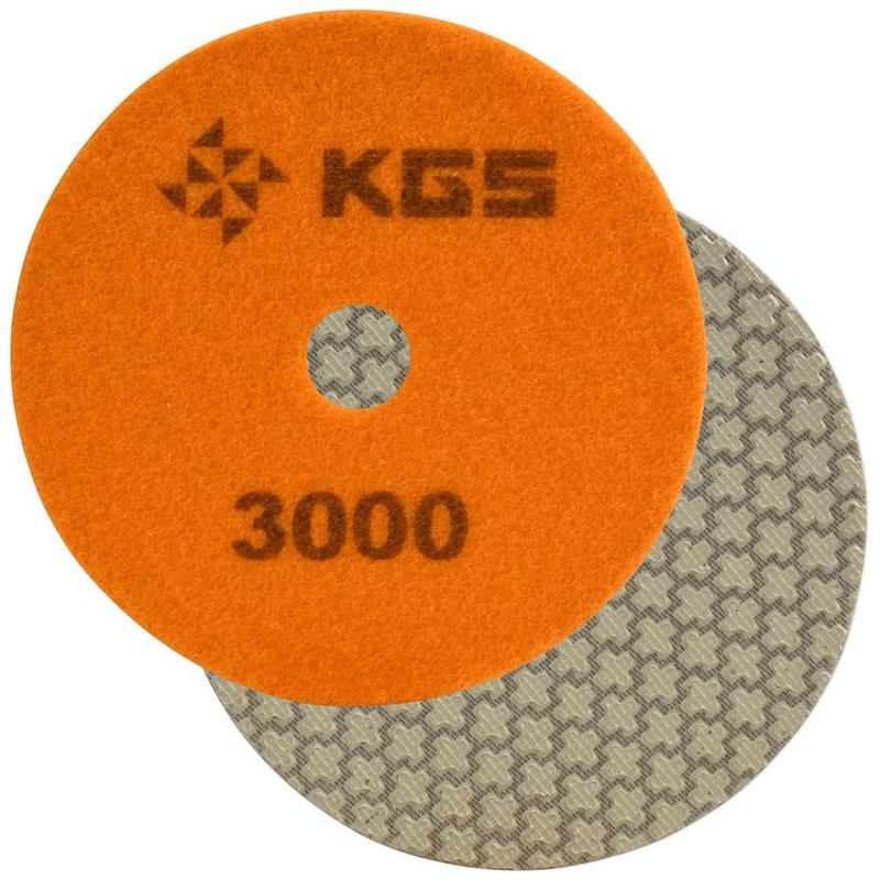 KGS Swiflex XX 100mm QRS Polishing Pad, 3-Pack, 4", 3000 Grit