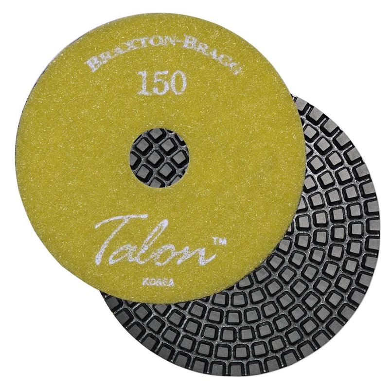 Talon 7-Step 4"x 4mm Diamond Edge Granite Wet Polishing Pad, 150 Grit