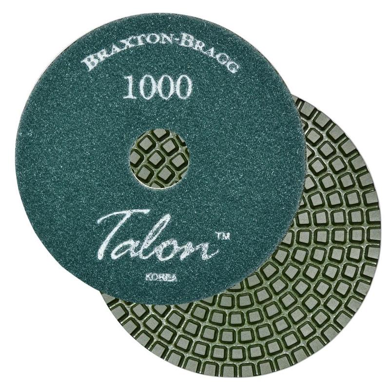 Talon 7-Step 4"x 4mm Diamond Edge Granite Wet Polishing Pad, 1000 Grit