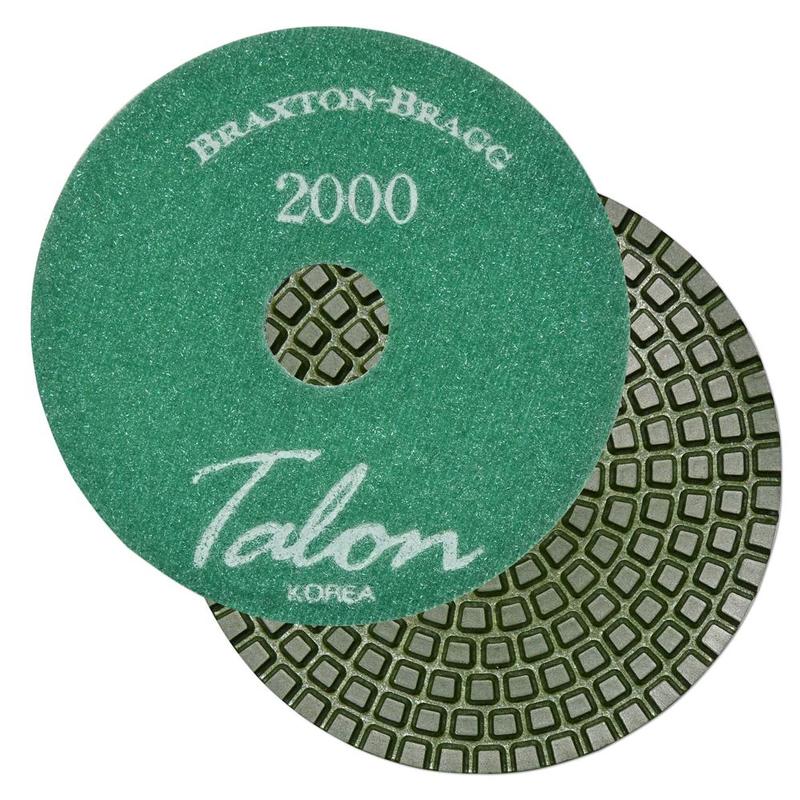 Talon 7-Step 4"x 4mm Diamond Edge Granite Wet Polishing Pad, 2000 Grit