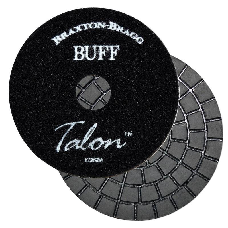 Talon 4"x 4mm Diamond Edge Granite Wet Polishing Dark Buff Pad, 4000 Grit
