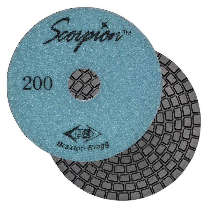 Scorpion 7-Step Diamond Granite Wet Polishing Pad, 4", 200 Grit