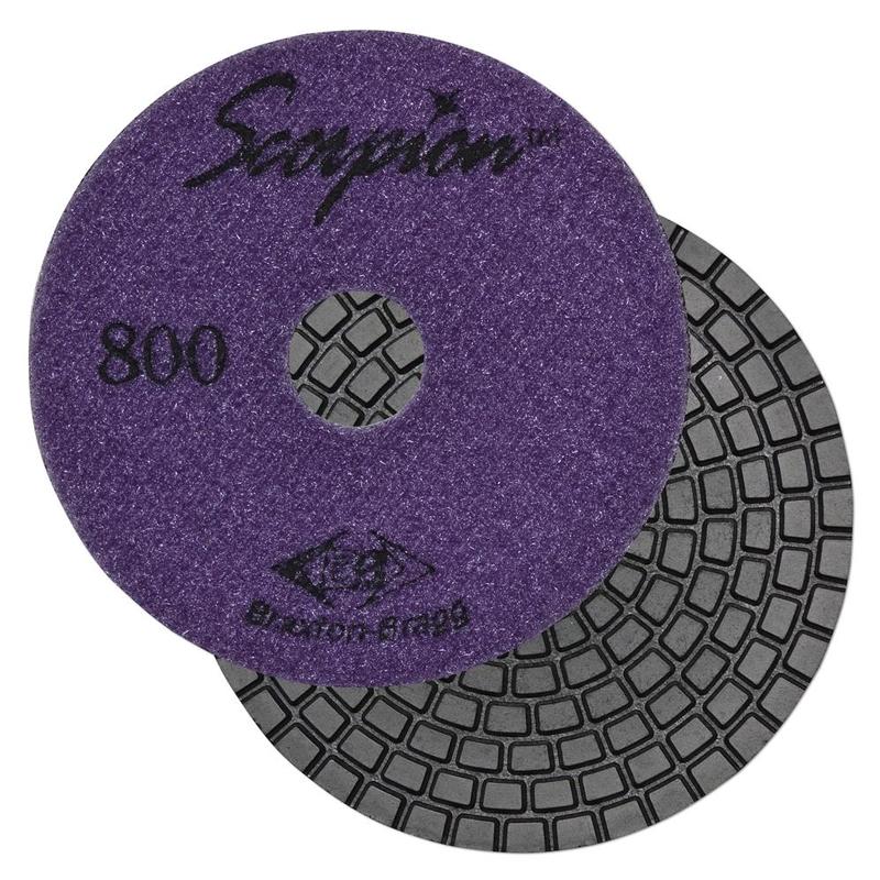 Scorpion 7-Step Diamond Granite Wet Polishing Pad, 4", 800 Grit