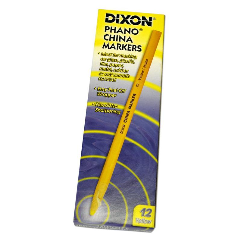 Dixon China Markers, Yellow (12 Per Box)