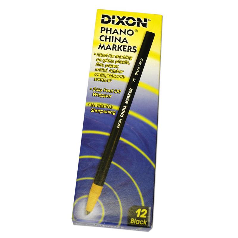 Dixon China Markers, Black (12 Per Box)