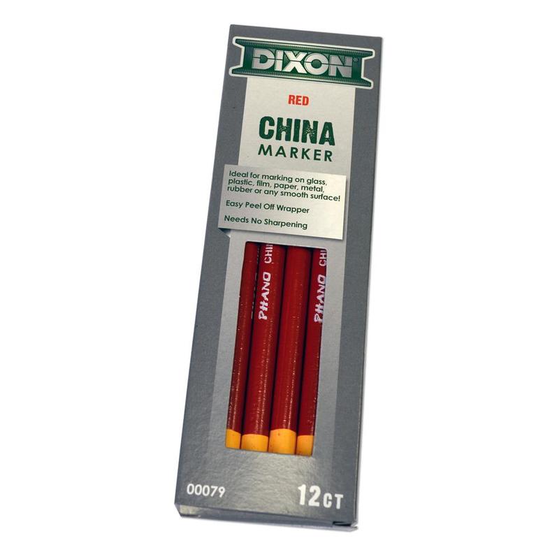 Dixon China Markers, Red (12 Per Box)