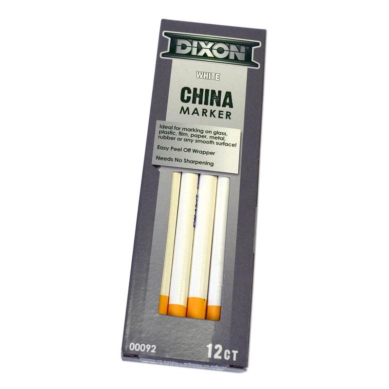 Dixon China Markers, White (12 Per Box)