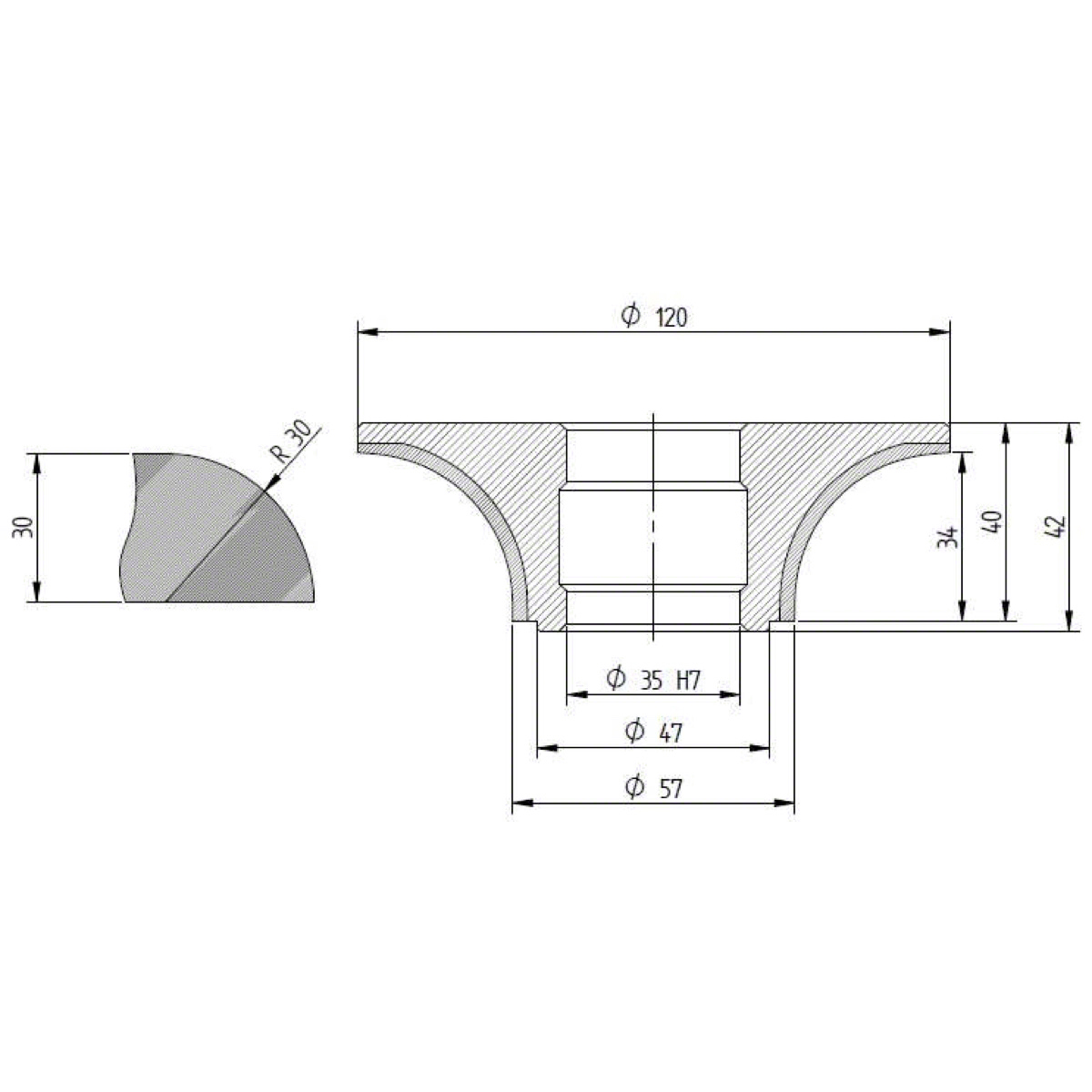 Diamut B33 R30 CNC Profile Wheel